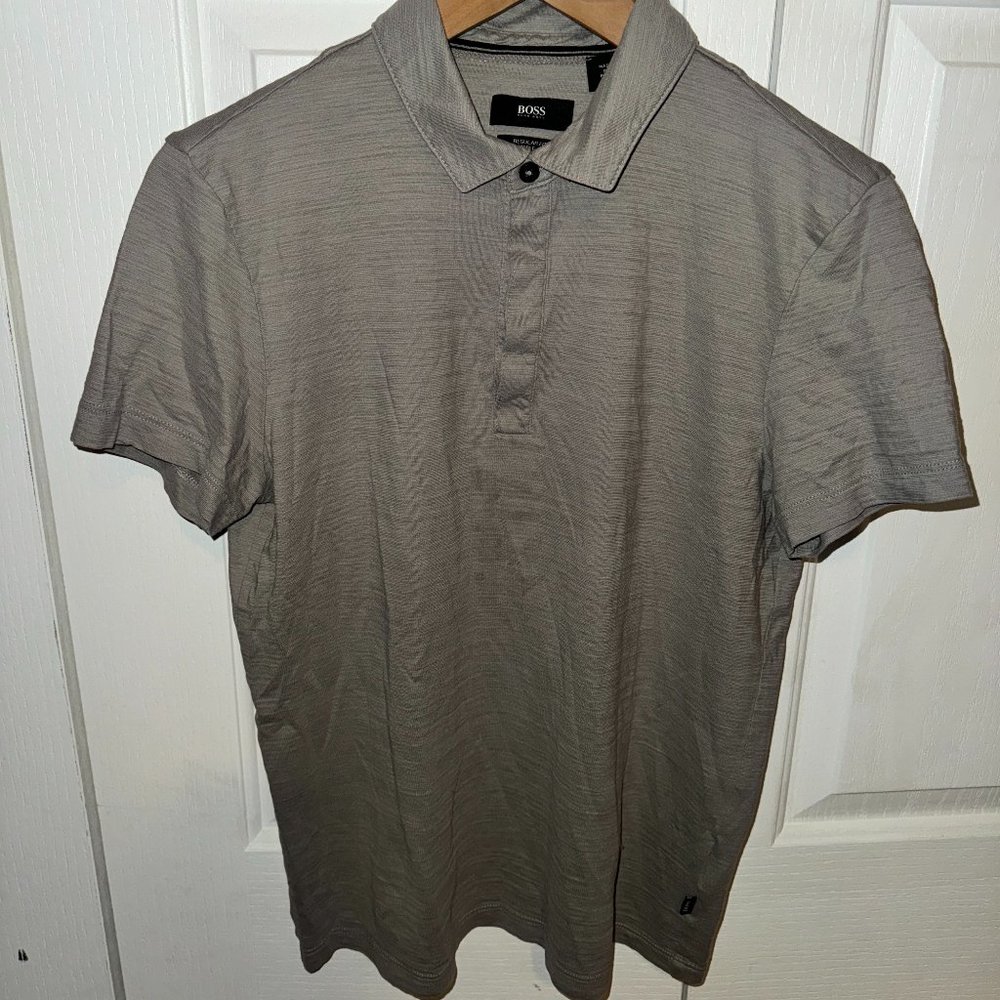 Hugo Boss Polo Size Small Gray Grey